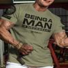 Workout Shirts for Men, Being A Man is Necessary Gym Shirt, Funny Lifting T-Shirt (SM,Being A Man is Necessary Military Green Branded) view 2