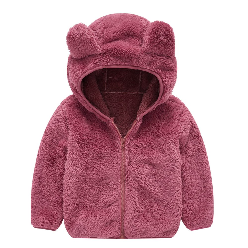 Infant Baby Boys Girls Fleece Zipper Up Jacket Coat Tops Autumn Winter Outerwear (Red, 18-24 Months)
