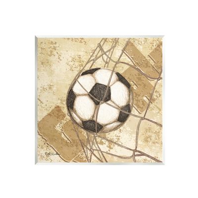 Stupell Industries Soccer Ball in Goal Wall Plaque Art by Nidhi Wadhwa