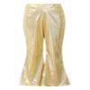 Agoky Kids Girls Sparkly Sequins Dance Pants Wide Leg Bell Bottoms Flared Trousers Hip Hop Jazz Disco Performance Costume Gold A 12-14 Years view 1