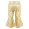 Agoky Kids Girls Sparkly Sequins Dance Pants Wide Leg Bell Bottoms Flared Trousers Hip Hop Jazz Disco Performance Costume Gold A 12-14 Years view 2