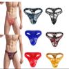 BreakEgg Men's Sexy Lace G-String Underwear Seamless Transparent Thong (Purple,One Size) view 2