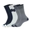 WANDER Men's Dress Socks Cotton Thin Trouser Calf Socks Blue White Rib Novelty Socks (Shoe Size:13-15,6 Pairs Blue Double Needle) view 1