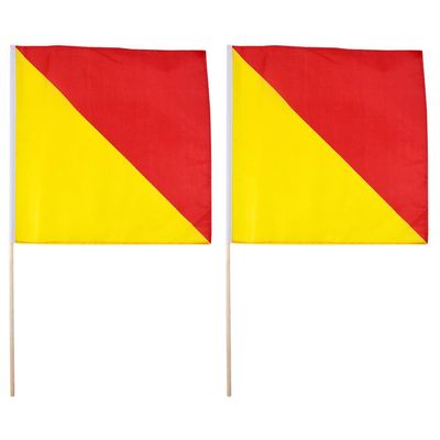 2pcs Match Signal Flags Racing Conducting Flag Game Signal Hand Flags Referee Hand Referee Commanding Flag Waving Training Equipment