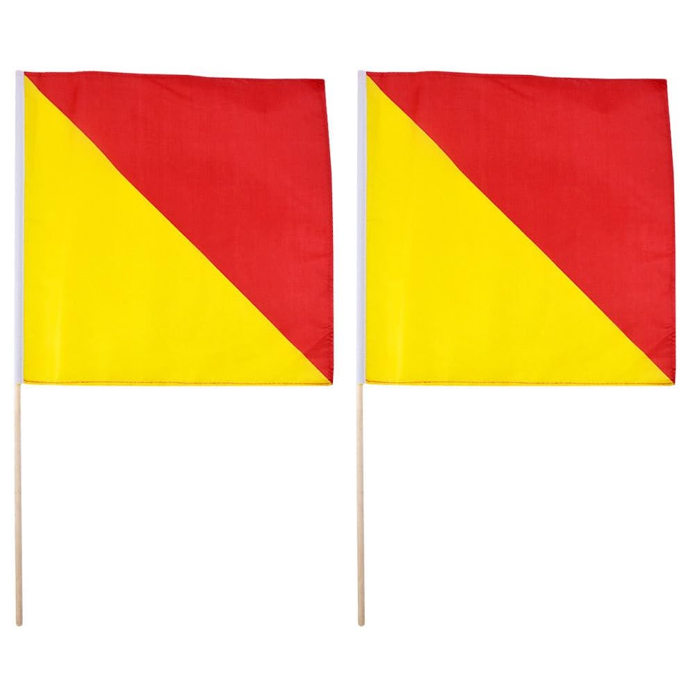 2pcs Match Signal Flags Racing Conducting Flag Game Signal Hand Flags Referee Hand Referee Commanding Flag Waving Training Equipment