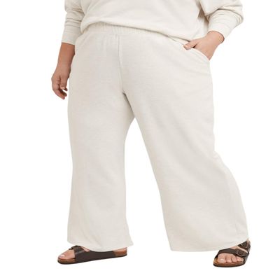 Hanes Women's Originals Palazzo Pants, Brushed Fleece Sweatpants, Flare Leg Pants, 28.5"