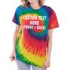Custom Tie Dye Shirt for Men Women Add Your Text Personalized Casual T-Shirt Reactive Rainbow X-Large view 1