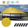 11-27ft Boat Cover, 600D Waterproof Oxford Cloth UV Protected V-Hull Runabout Jumbo Boat Speedboat Fishing Ski Boat Covers Elastic Cord Protection, Yellow,16to18FT: 636x332cm view 2