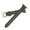 HARFINGTON Genuine Leather Watch Band 22mm Quick Release Elegant Slim Thin Top Grain Replacement Wristband Strap for Ladies/Children Watch & Smartwatch, Olive Green/Silver Tone view 3