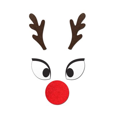 PASTEASE Holiday, New Years & Christmas Pasties - Nipple Covers - Cozy Lingerie Outfit Accessory | Latex Free & Made in USA (Reindeer Boob Kit)