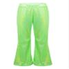 Agoky Kids Girls Sparkly Sequins Dance Pants Wide Leg Bell Bottoms Flared Trousers Hip Hop Jazz Disco Performance Costume Fluorescent Green A 12-14 Years view 1