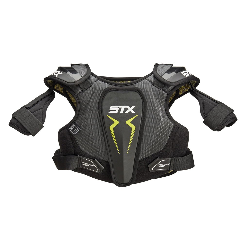 STX Stallion 200+ Lacrosse Shoulder Pad, Black/Grey, Medium
