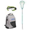 STX Exult Rise Girl's Lacrosse Starter Set with Stick, Goggles & Backpack, Blue view 1