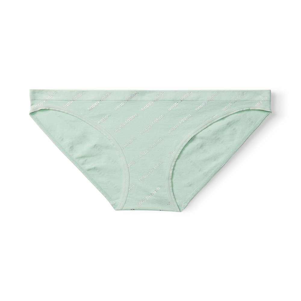 Happy Nation Cool & Comfy Seamless Bikini Underwear, Beach Glass Logo, Medium