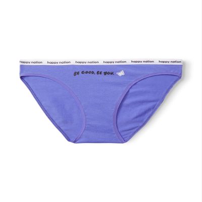 Happy Nation Comfy Cotton Logo Bikini Underwear, Purple Pizzazz, Medium