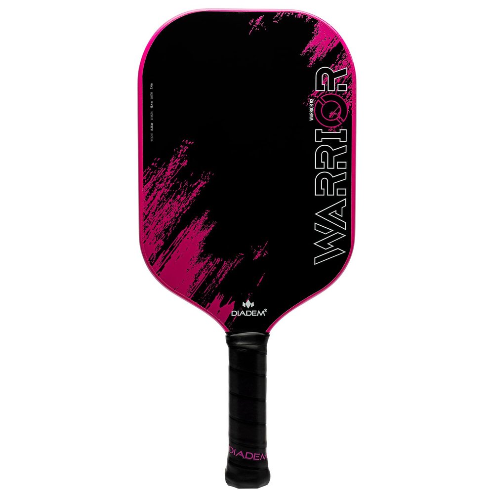 Diadem Warrior V2 Pickleball Paddle Liquid Carbon Fiber Edgeless Design, Etched Face for Lasting Spin, 19MM Thick, 3 Layer Construction (Pink)
