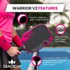 Diadem Warrior V2 Pickleball Paddle Liquid Carbon Fiber Edgeless Design, Etched Face for Lasting Spin, 19MM Thick, 3 Layer Construction (Pink) view 3