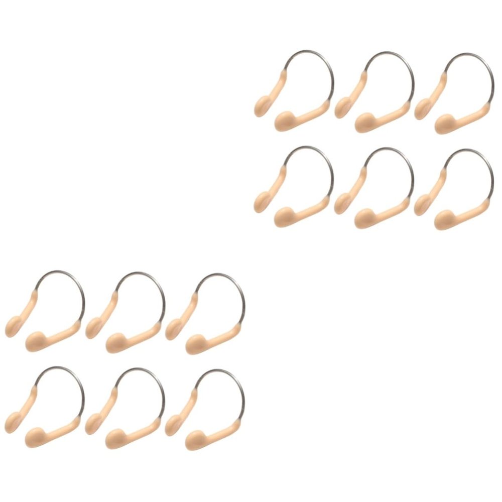 VANZACK 12pcs Adult Swimming Nose Clip Elastic Strap Metal Frame Silicone Pad for Boys and Girls Beginners Prevent Water from Entering Nose