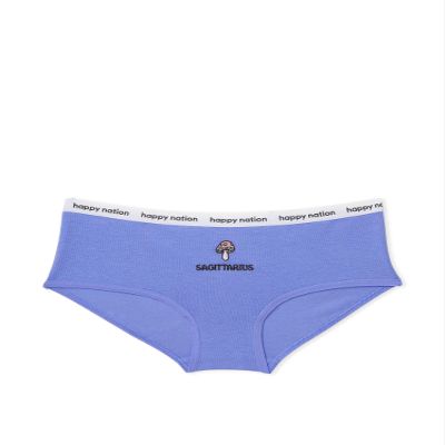 Happy Nation Girls Comfy Cotton Logo Hipster Underwear, Purple Pizzazz