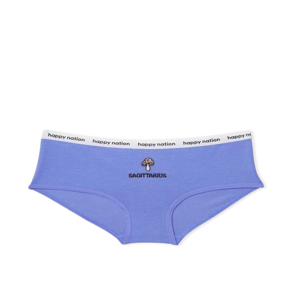 Happy Nation Girls Comfy Cotton Logo Hipster Underwear, Purple Pizzazz