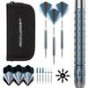 Accudart Steel Tip Dart Set 6.0-80% Tungsten Barrel - Gem Cut Pixel Grip - Polycarbonate Shafts - Standard Shape Flights - 6" Leather Case view 1