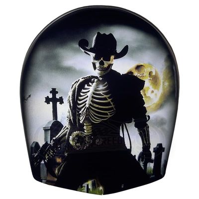 Custom Aluminum Cowbell Horn Cover for Harley Davidson - Graveyard Reaper (Matte, 1993-2019 Sportster 1200)