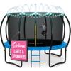 JoyBerri Upsurge Trampoline Outdoor - ASTM Certified Safe 8Ft 10Ft 12Ft 14Ft 15Ft 16Ft Recreational Trampoline for Kids and Adults. Anti-Rust Coating with Enclosure Net, Ladder, Sprinkler & LED Lights view 1