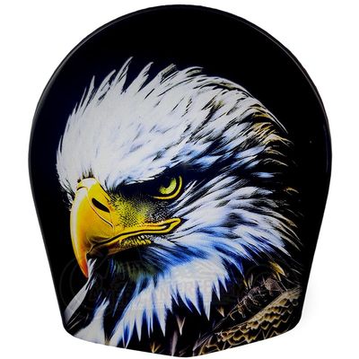 Custom Aluminum Cowbell Horn Cover for Harley Davidson - Eagle Head (Glossy, 1993+ Touring & Trike Models)
