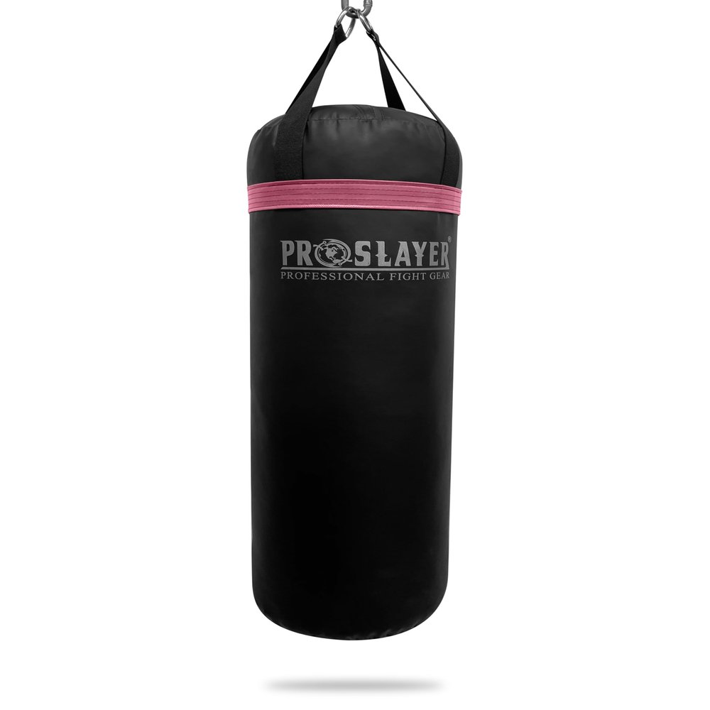Proslayer 80lb Boxing MMA Heavy Punching Bag UNFILLED Black/Pink - Made in USA