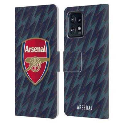 Head Case Designs Officially Licensed Arsenal FC Third 2021/22 Crest Kit Leather Wallet Case Compatible with Moto Edge 40 Pro/Plus 2023