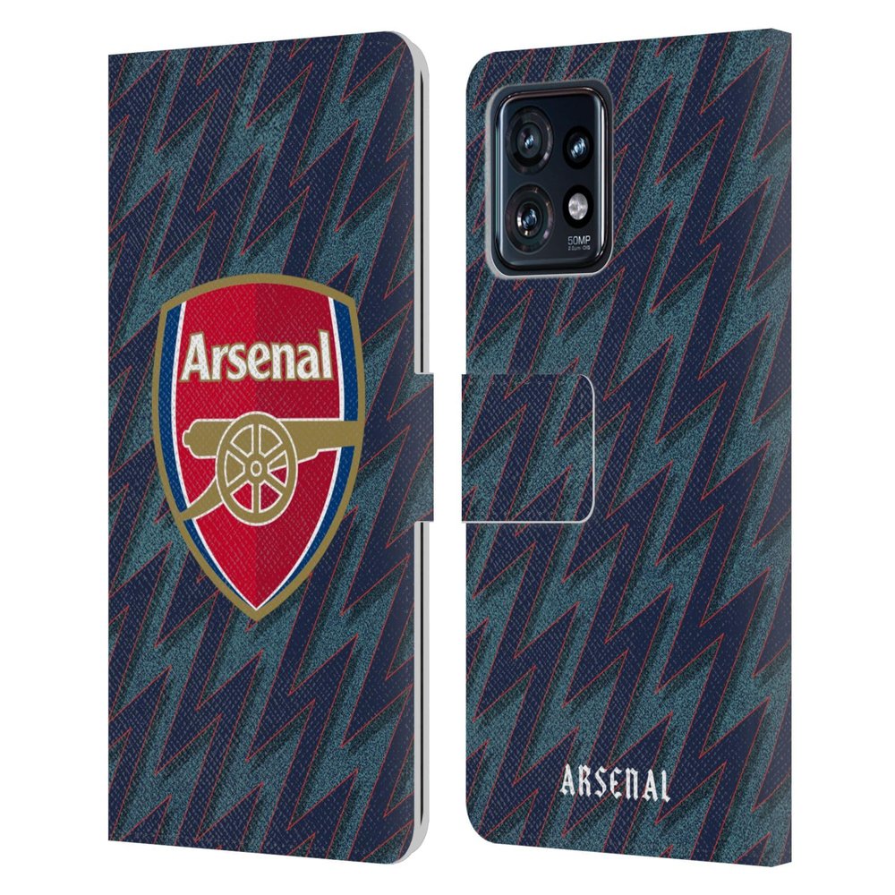 Head Case Designs Officially Licensed Arsenal FC Third 2021/22 Crest Kit Leather Wallet Case Compatible with Moto Edge 40 Pro/Plus 2023
