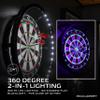 Accudart Nighthawk 2in1 LED & Blacklight Bristle Dartboard Surround Set Official 18 Sisal Board, 360 Lighting with Dimmer, GlowintheDark Steel Tip Darts Included view 3