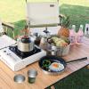 Whitsunday Outdoor Cookware Stainless Steel Set, Backpacking Camping Dinnerware Set - Stackable Pots, Pans, Kettle, Cups Set with Portable Bag for Camping, RV, Campfire view 3