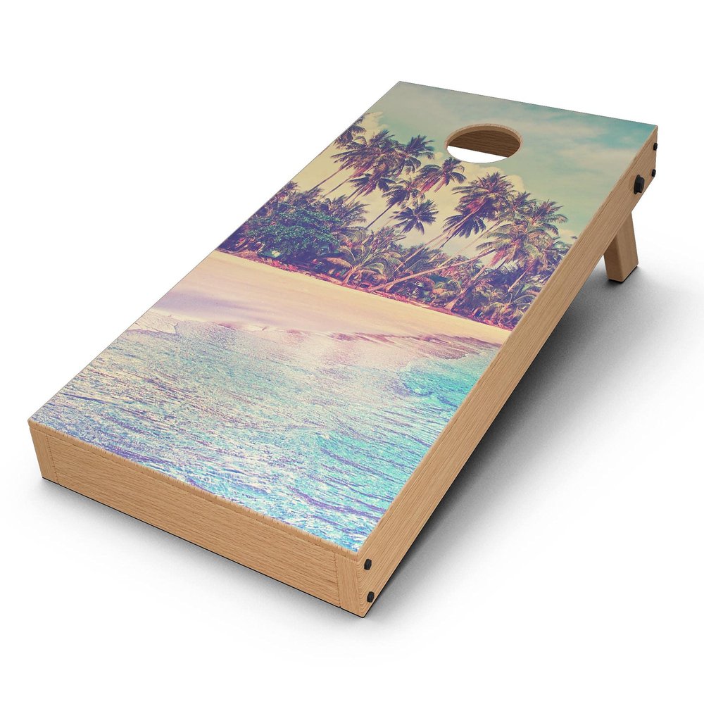 DesignSkinz - Decorative and Protective Scratch Resistant Skin Vinyl Wrap Kit for Cornhole Boards - Dreamy Beach