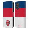 Head Case Designs Officially Licensed Arsenal FC Stripes 4 Crest 2 Leather Wallet Case Compatible with Motorola Moto G82 5G view 1