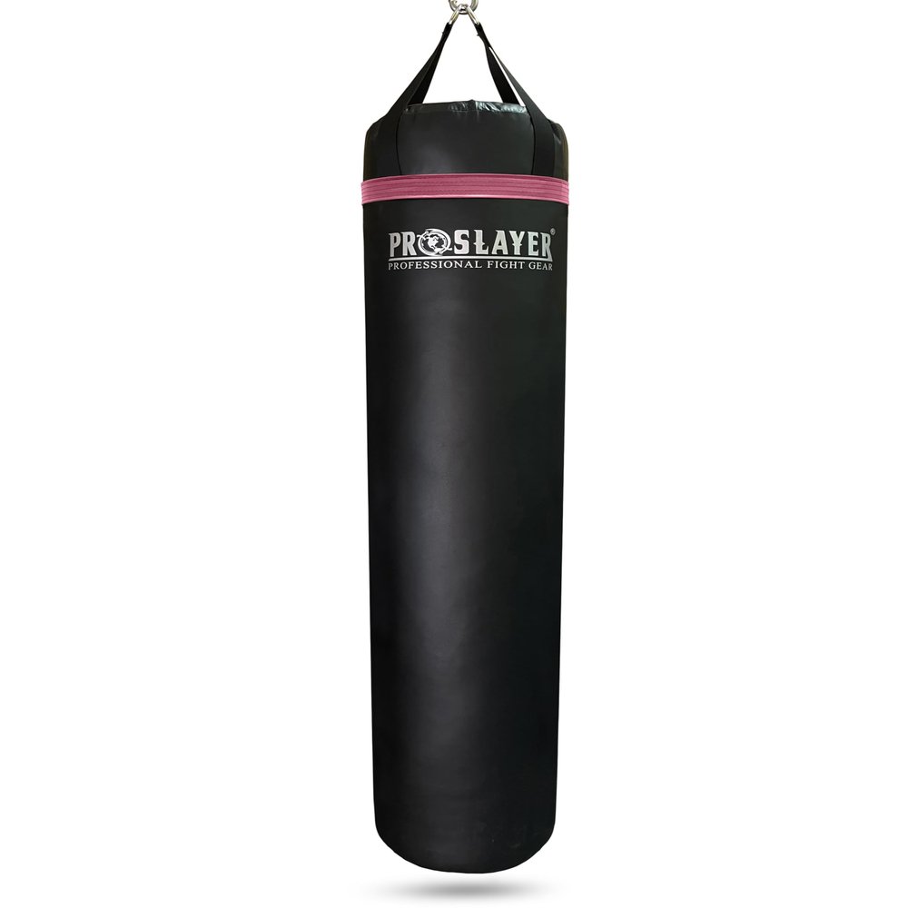 Proslayer 6ft Tall 150lb Muay Thai Kickboxing Boxing MMA Heavy Bag - Unfilled - Black/Pink - Made in USA