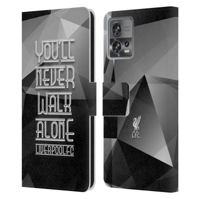 Head Case Designs Officially Licensed Liverpool Football Club Grey Geo YNWA Liver Bird YNWA Leather Book Wallet Case Cover Compatible with Motorola Moto Edge 30 Fusion