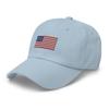 American Flag hat, Embroidered Unisex Baseball hat, 4th of July, for Men and Women, Design 1. Light Blue view 3
