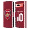Head Case Designs Officially Licensed Arsenal FC Smith Rowe 2022/23 Players Home Kit Leather Wallet Case Compatible with Google Pixel 7a view 1