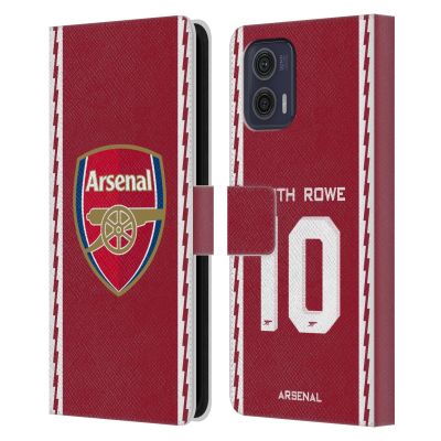 Head Case Designs Officially Licensed Arsenal FC Smith Rowe 2022/23 Players Home Kit Leather Wallet Case Compatible with Motorola Moto G73 5G