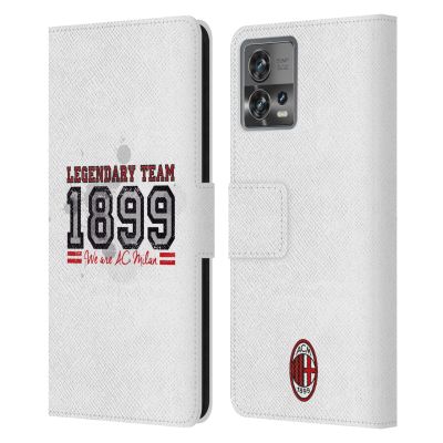 Head Case Designs Officially Licensed AC Milan Legendary Team Teens Leather Wallet Case Compatible with Motorola Moto Edge 30 Fusion