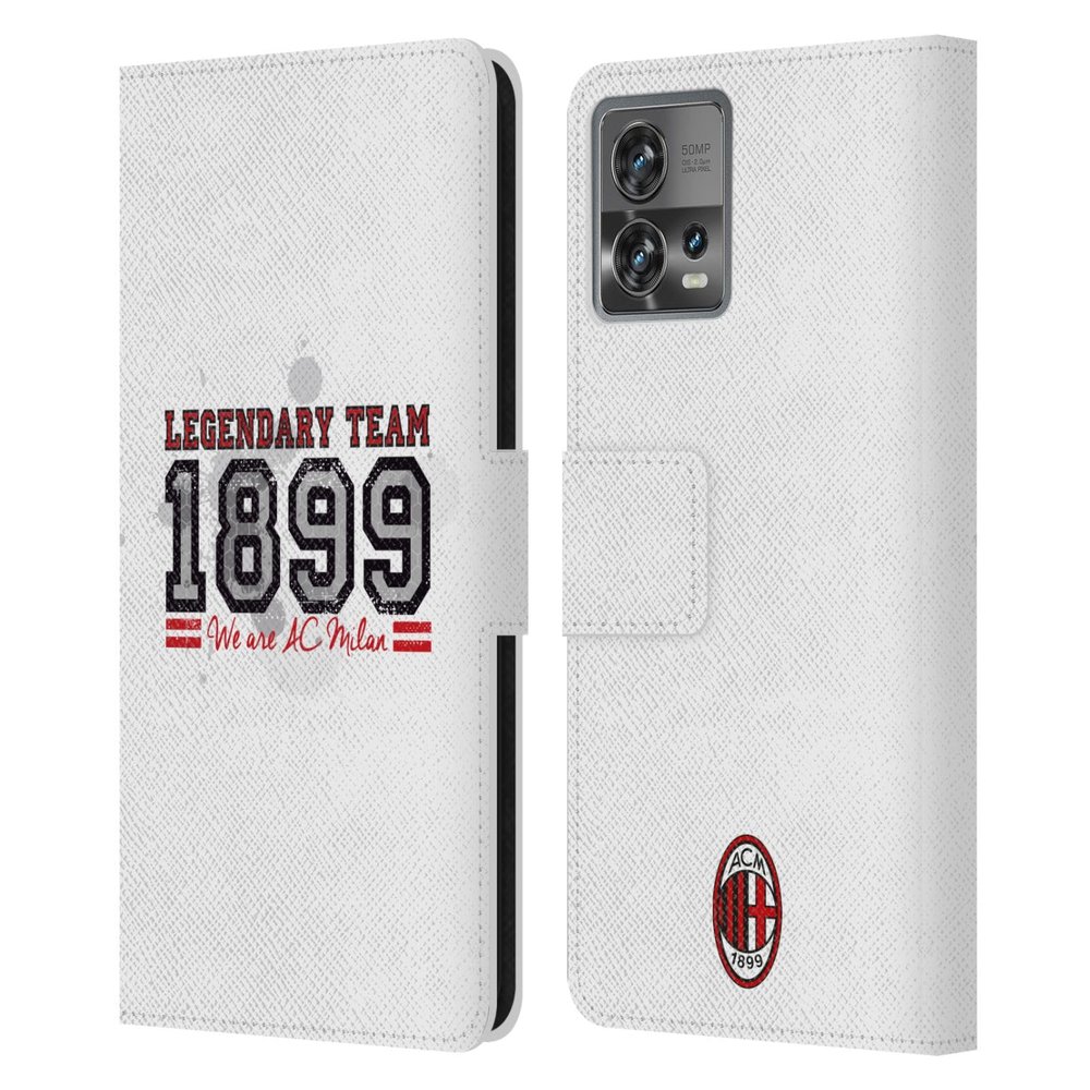 Head Case Designs Officially Licensed AC Milan Legendary Team Teens Leather Wallet Case Compatible with Motorola Moto Edge 30 Fusion