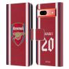 Head Case Designs Officially Licensed Arsenal FC Nuno Tavares 2021/22 Players Home Kit Leather Wallet Case Compatible with Google Pixel 7a view 1