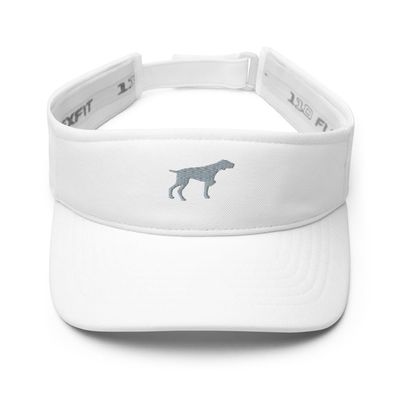 German Shorthaired Pointer Visor, Embroidered Unisex Visor hat, German Pointer hat, Dog Lover Gifts, Design 2. White