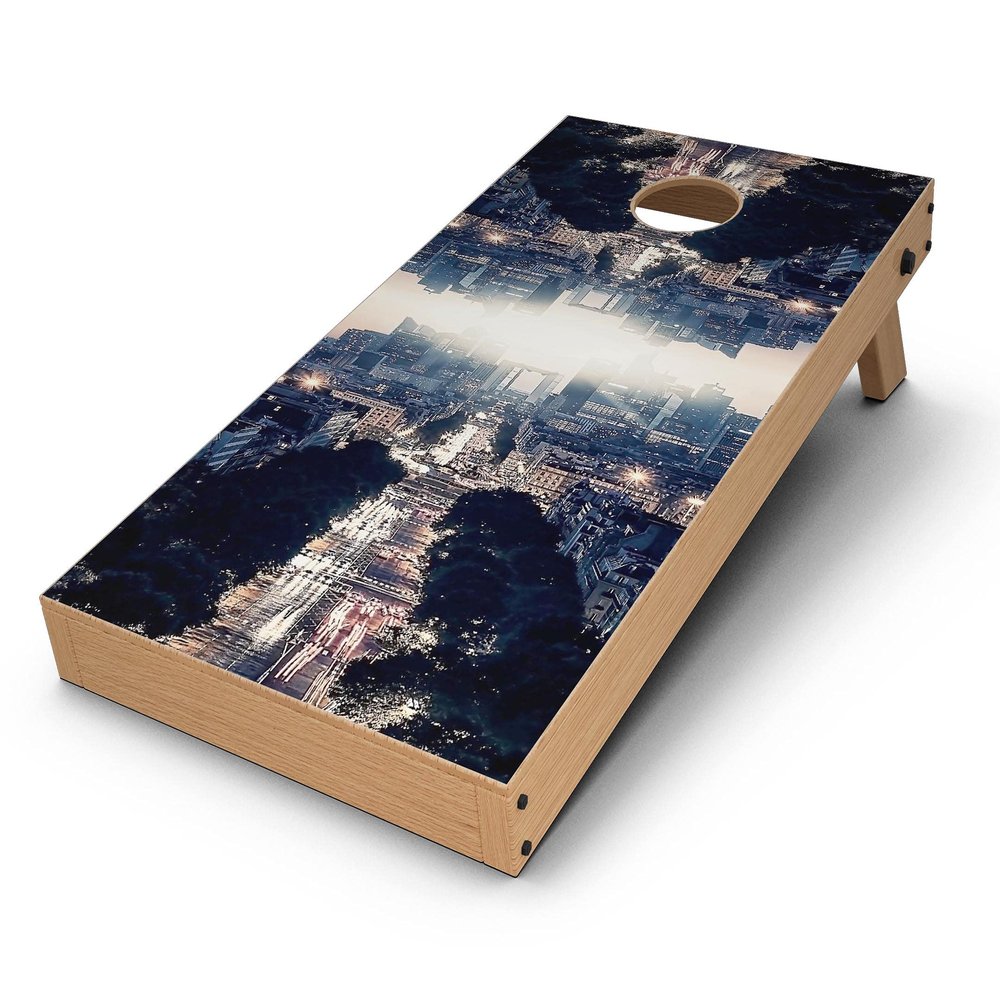 DesignSkinz - Decorative and Protective Scratch Resistant Skin Vinyl Wrap Kit for Cornhole Boards - Flipped Fantasy Science Vision