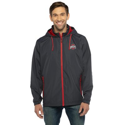 Vantage Apparel Men's Collegiate Premium Lightweight Packable Hooded Wind Jacket, Ohio State Buckeyes, Large