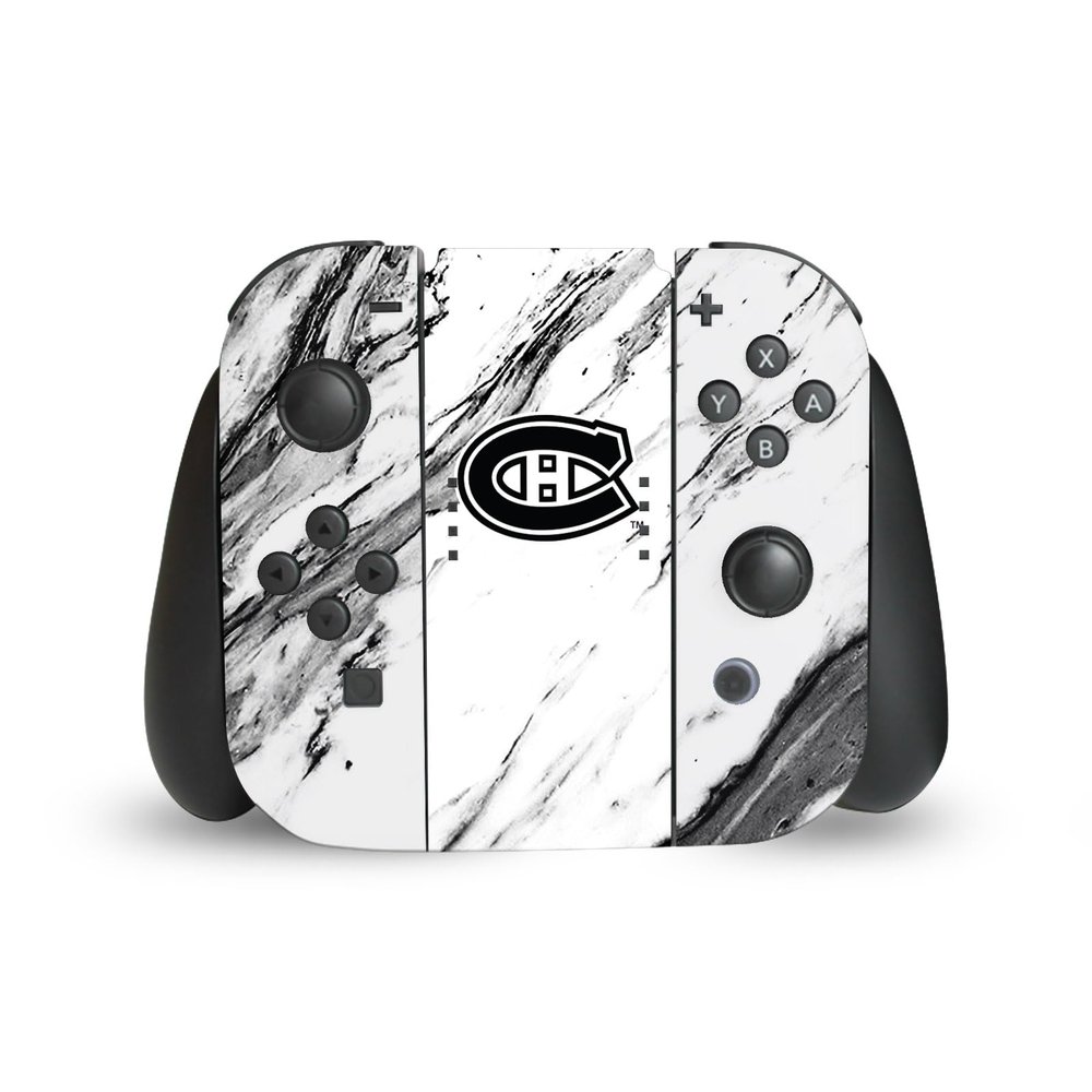 Head Case Designs Officially Licensed NHL Marble Montreal Canadiens Vinyl Sticker Gaming Skin Decal Cover Compatible With Nintendo Switch Joy-Con Controller
