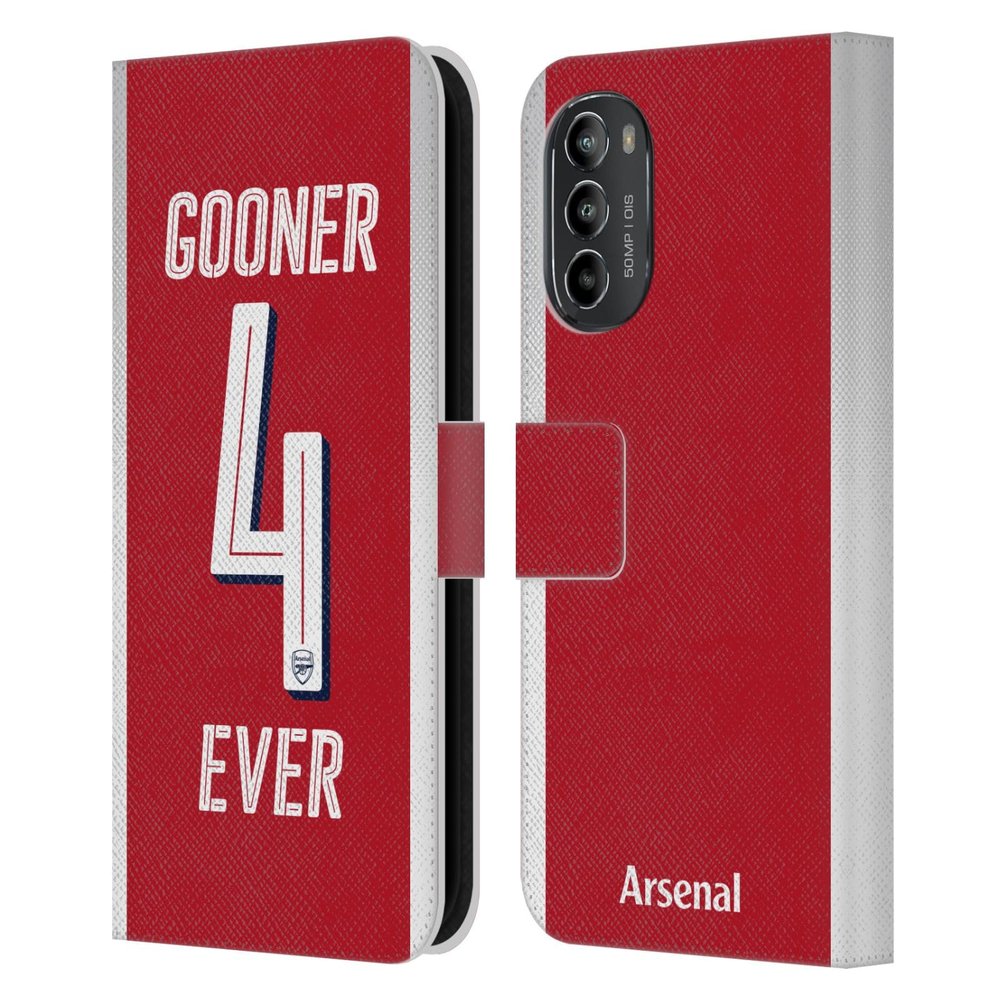 Head Case Designs Officially Licensed Arsenal FC Forever Gunners Leather Wallet Case Compatible with Motorola Moto G82 5G