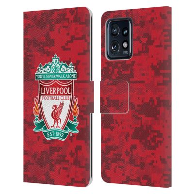 Head Case Designs Officially Licensed Liverpool Football Club Home Red Crest Digital Camouflage Leather Book Wallet Case Cover Compatible with Motorola Moto Edge 40 Pro