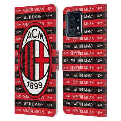 Head Case Designs Officially Licensed AC Milan Sempre Milan 1899 Art Leather Wallet Case Compatible with Moto Edge 40 Pro/Plus 2023